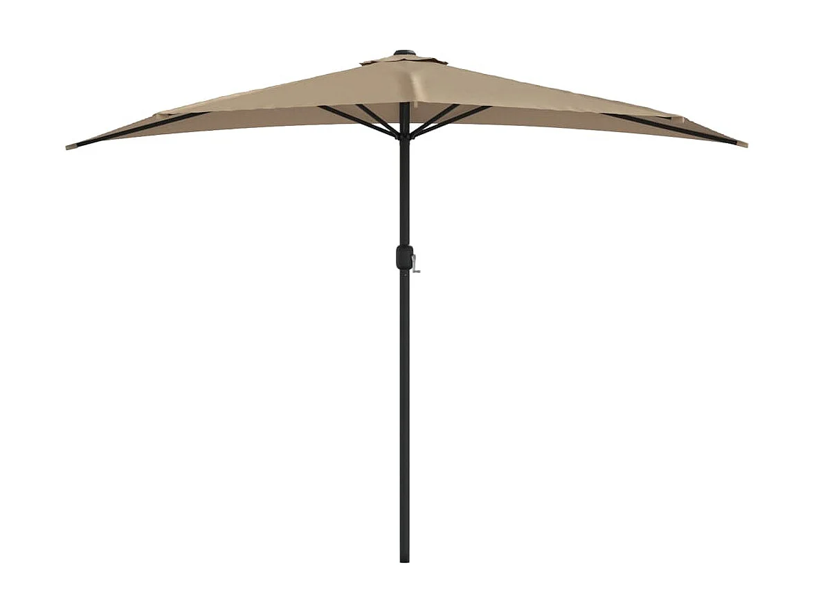 Prolenta Premium -  Parasol de balcon avec mât en aluminium Taupe 300x155 cm Demi