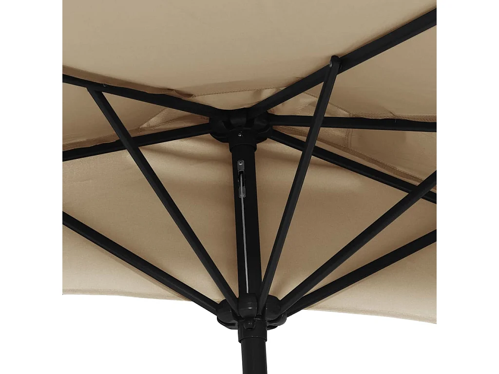 Prolenta Premium -  Parasol de balcon avec mât en aluminium Taupe 300x155 cm Demi
