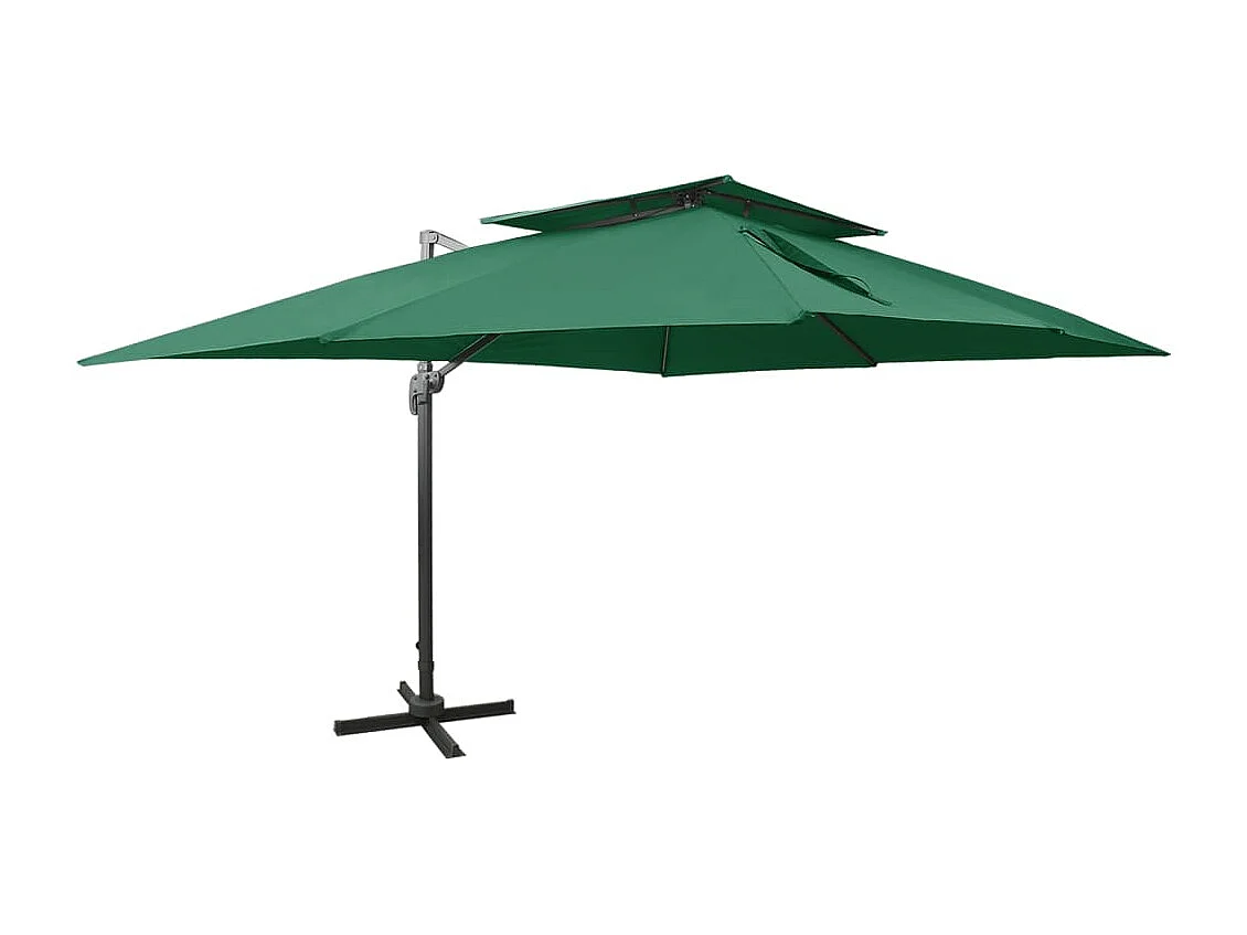 Zuienkerke  Parasol de jardin en porte-à-faux avec double toit vert