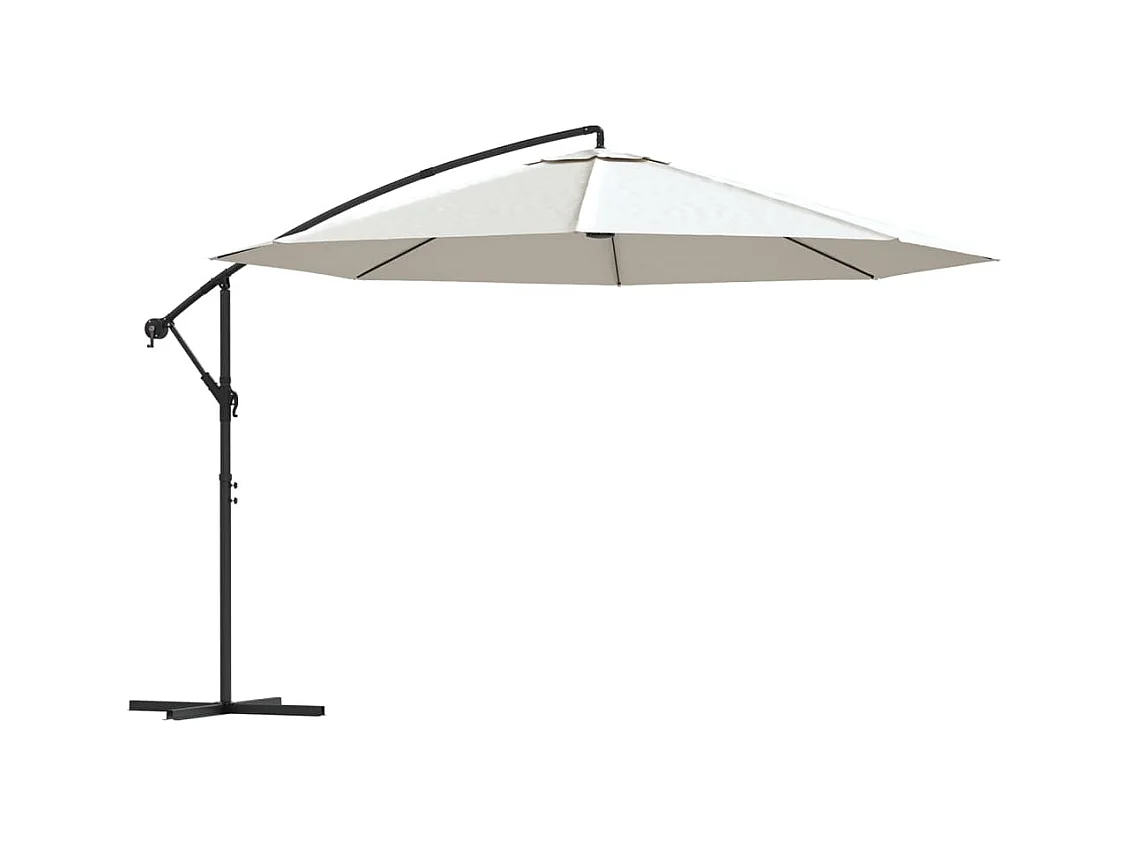 Jake Dean  Parasol de jardin en porte-à-faux 3,5 m blanc sable