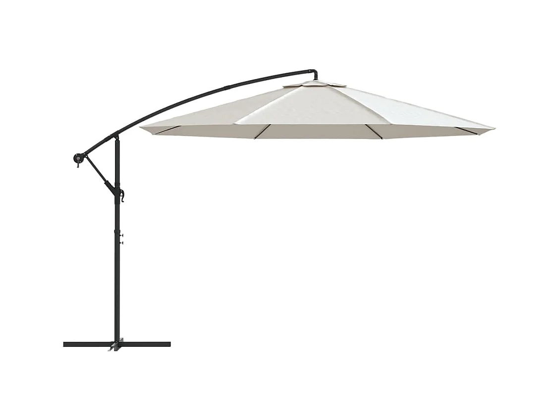 Jake Dean  Parasol de jardin en porte-à-faux 3,5 m blanc sable