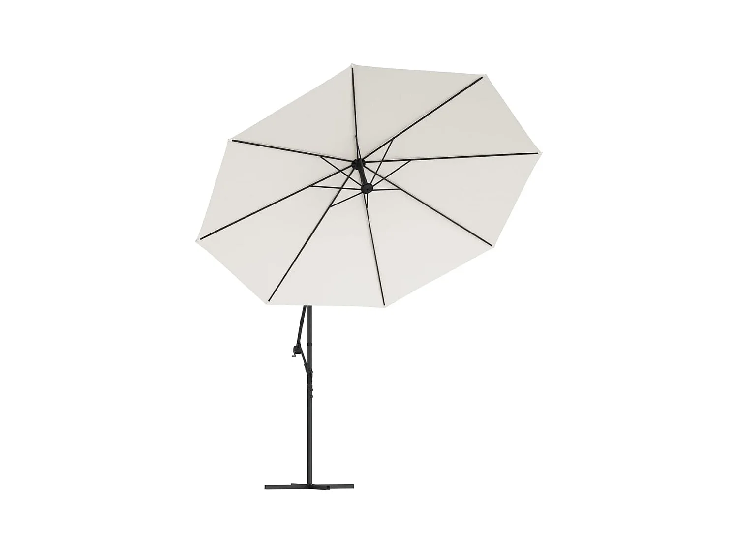 Jake Dean  Parasol de jardin en porte-à-faux 3,5 m blanc sable