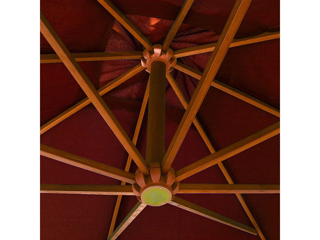 Gryndis  Parasol de jardin suspendu avec mât terre cuite bois de sapin