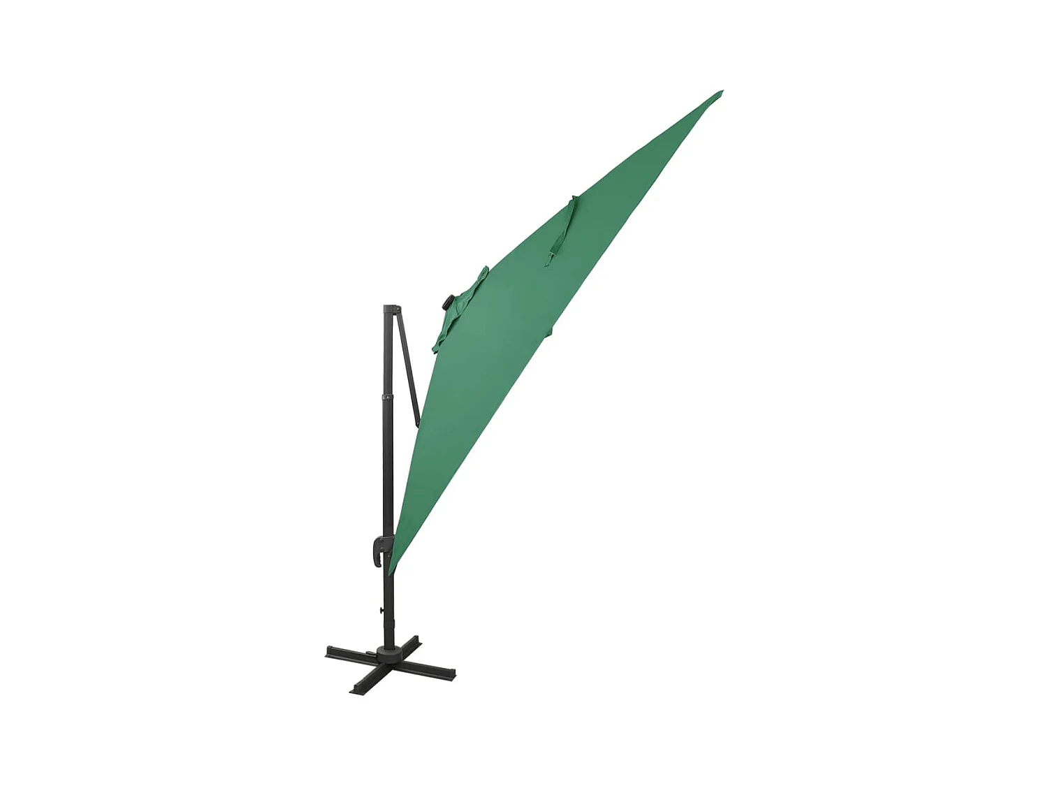 Filendra  Parasol de jardin en porte-à-faux et mât et lumières LED vert