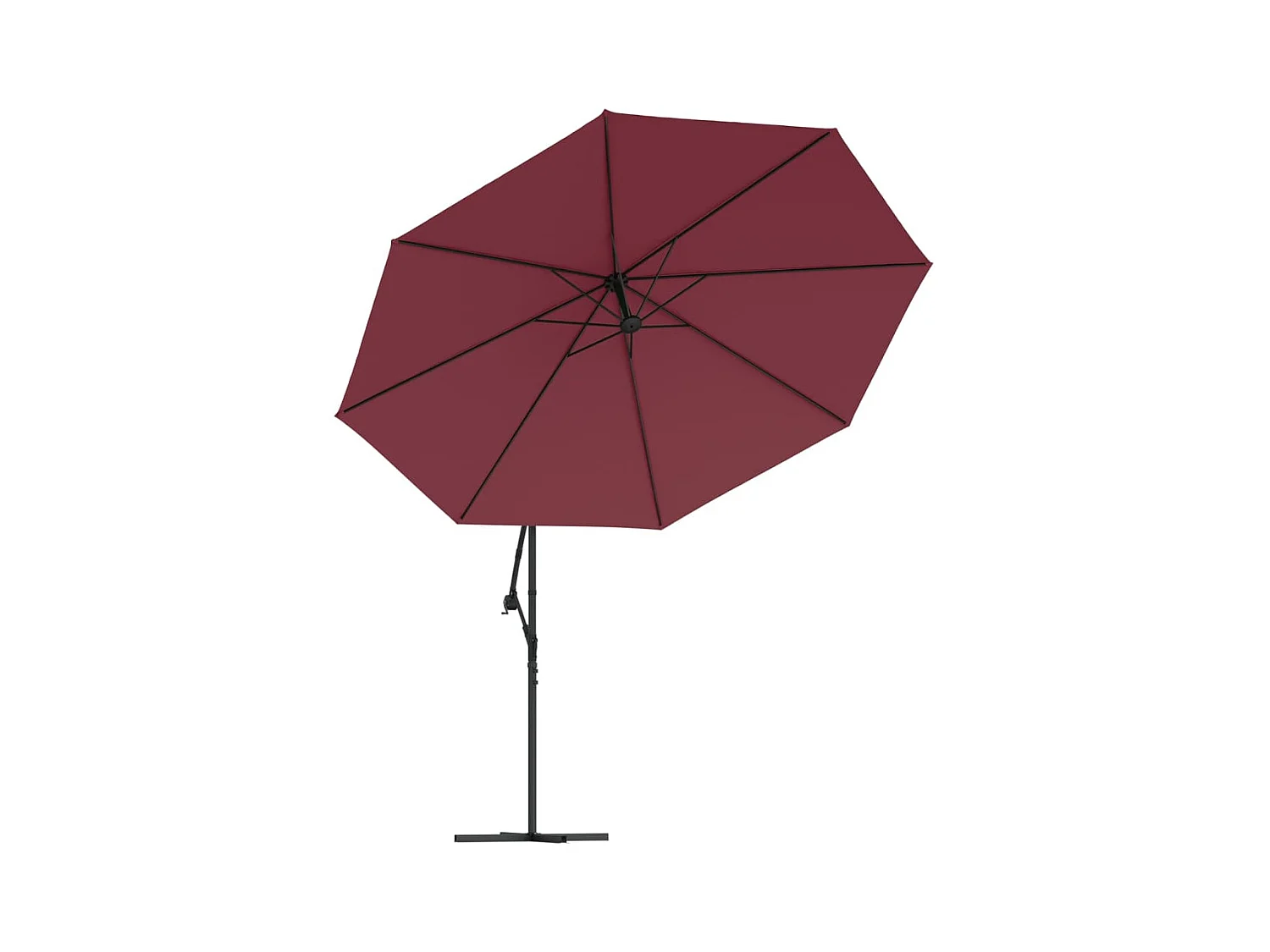 Carrickboy  Parasol de jardin en porte-à-faux lumières LED rouge bordeaux