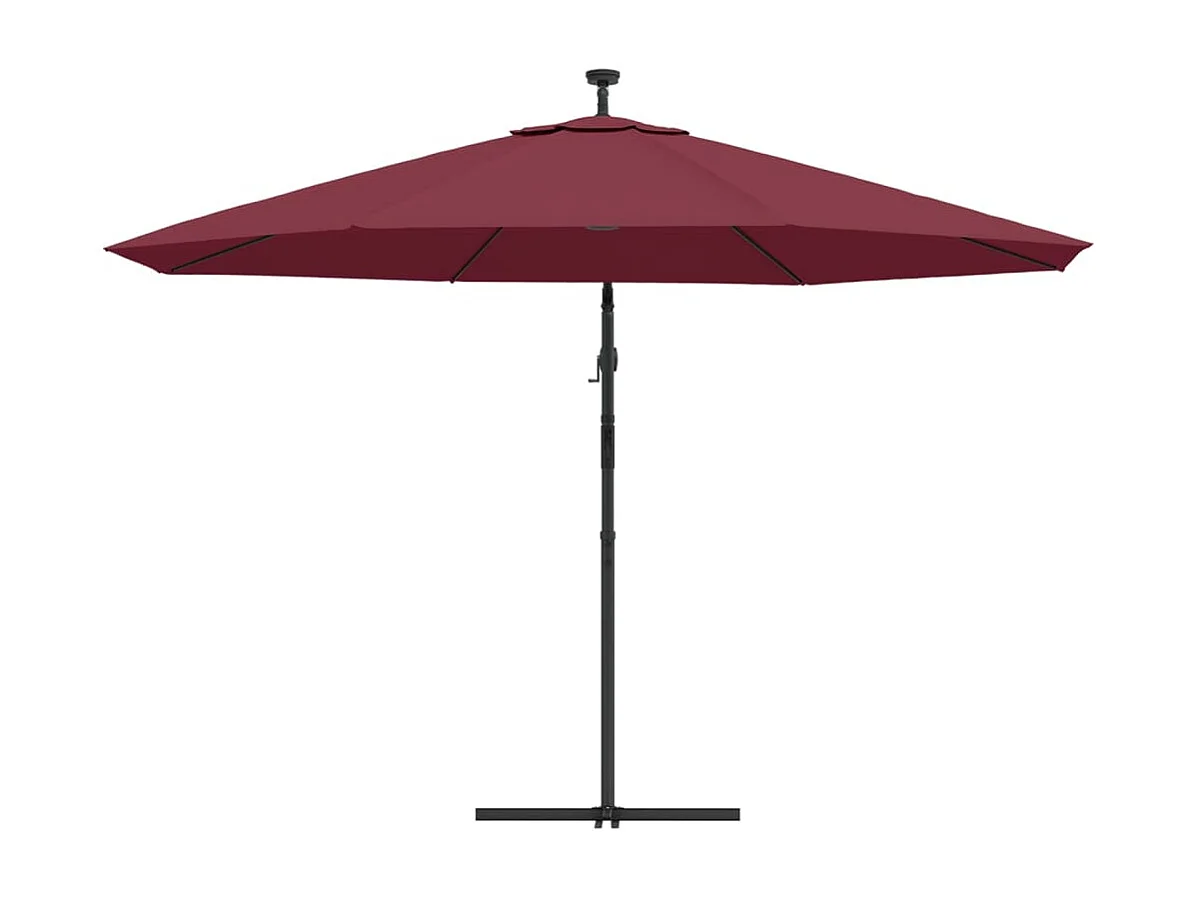 Carrickboy  Parasol de jardin en porte-à-faux lumières LED rouge bordeaux