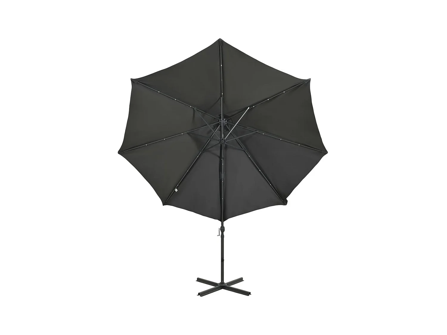 Remko  Zweefparasol met paal en LED-verlichting 300 cm antracietkleur