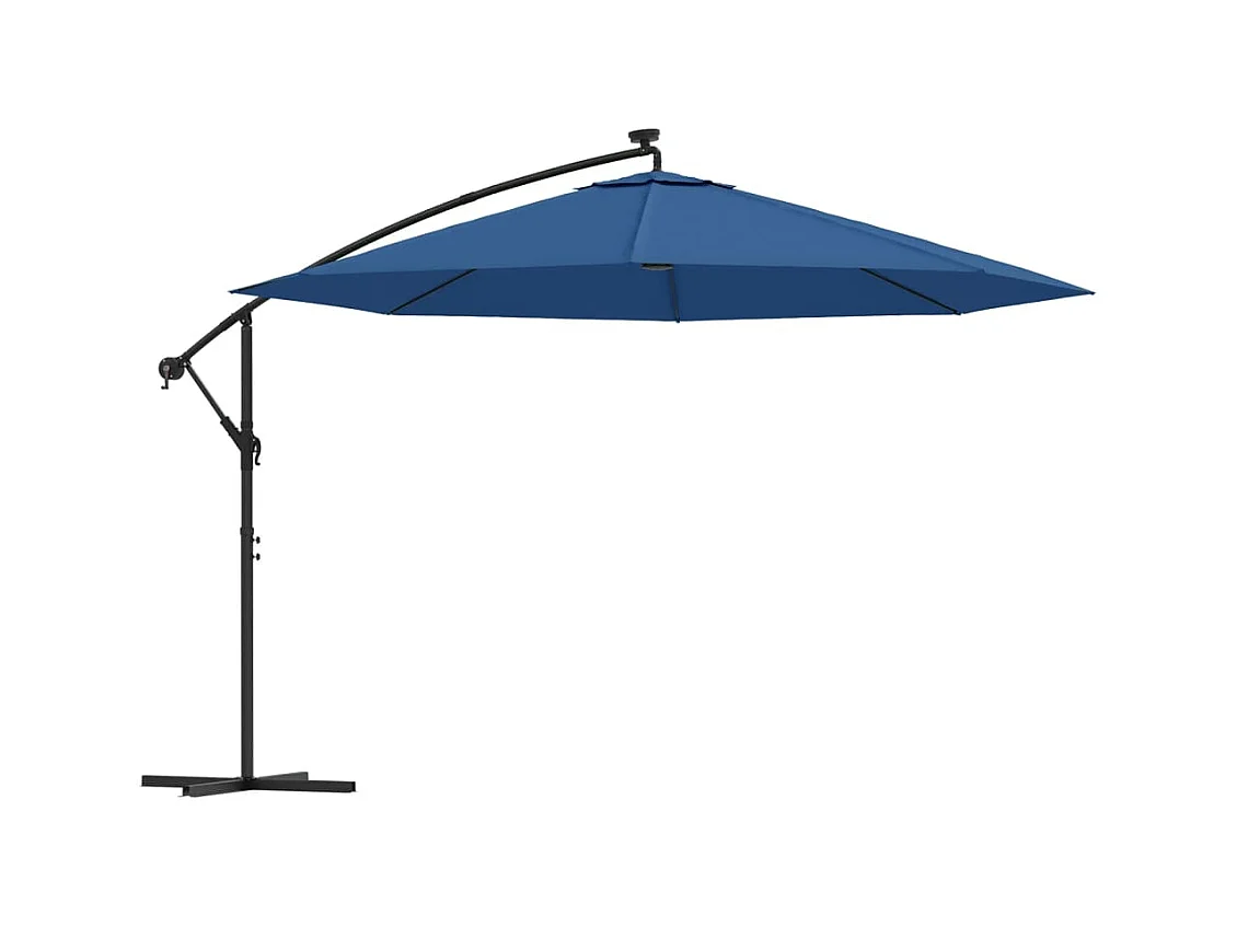 Carrickboy  Parasol de jardin en porte-à-faux avec lumières LED bleu azuré