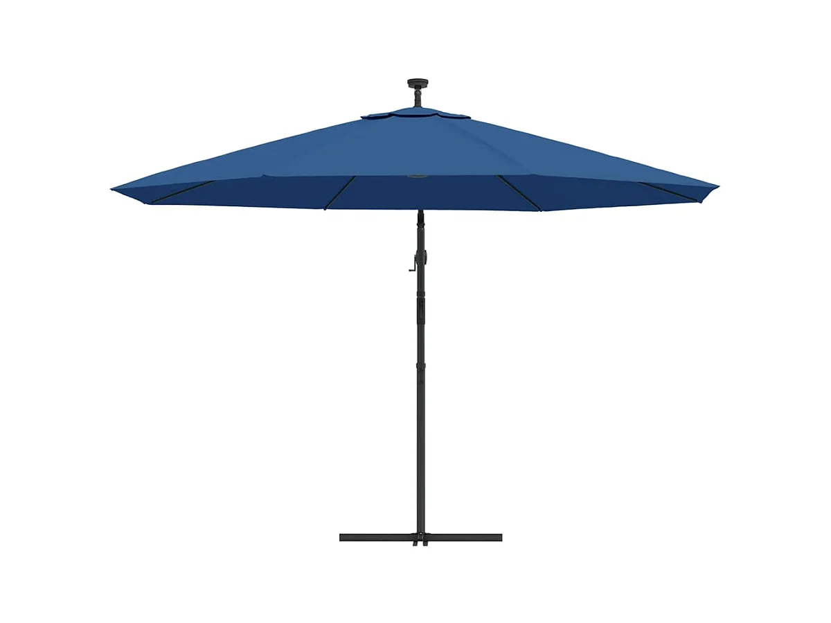 Carrickboy  Parasol de jardin en porte-à-faux avec lumières LED bleu azuré