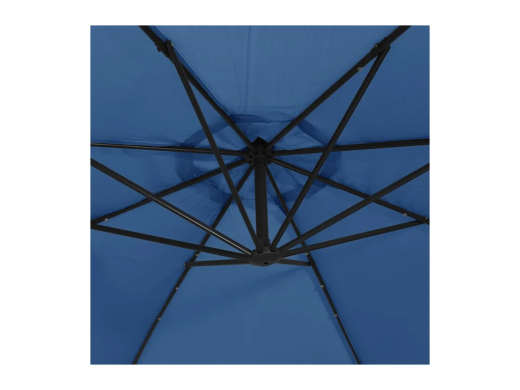 Carrickboy  Parasol de jardin en porte-à-faux avec lumières LED bleu azuré