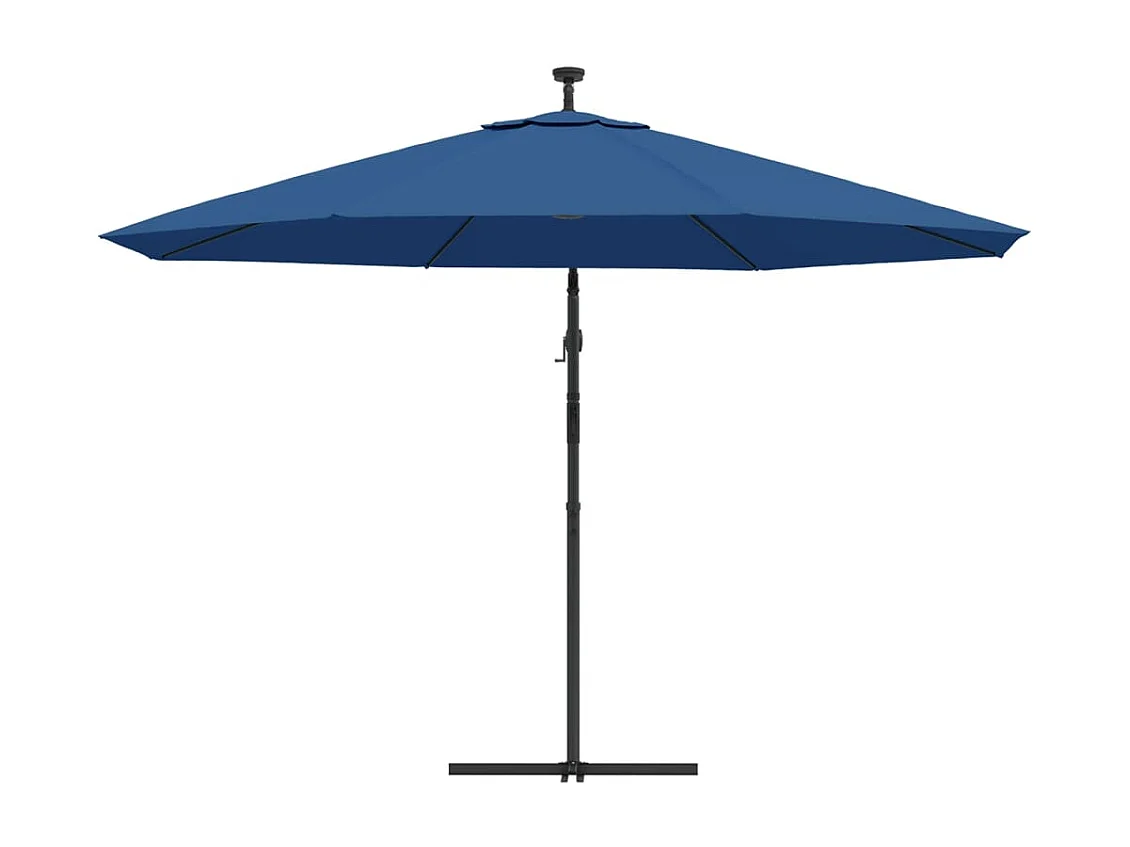 Carrickboy  Sombrilla de jardín voladiza con luces LED azul celeste 350 cm