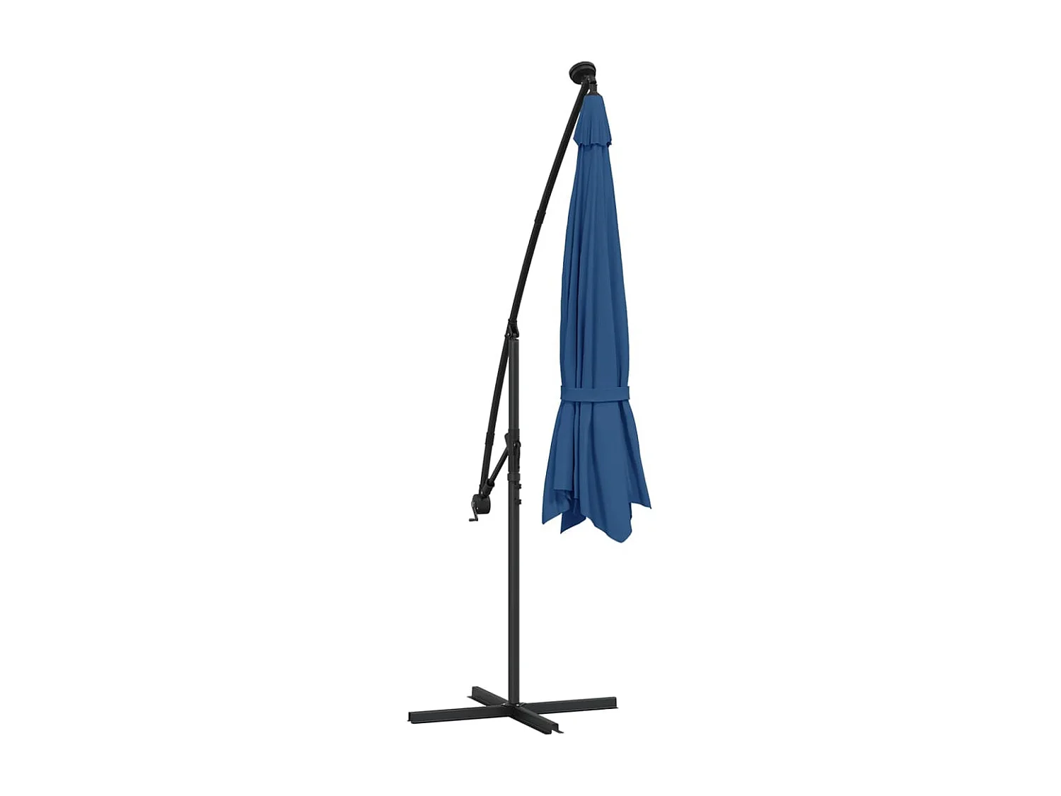Carrickboy  Sombrilla de jardín voladiza con luces LED azul celeste 350 cm