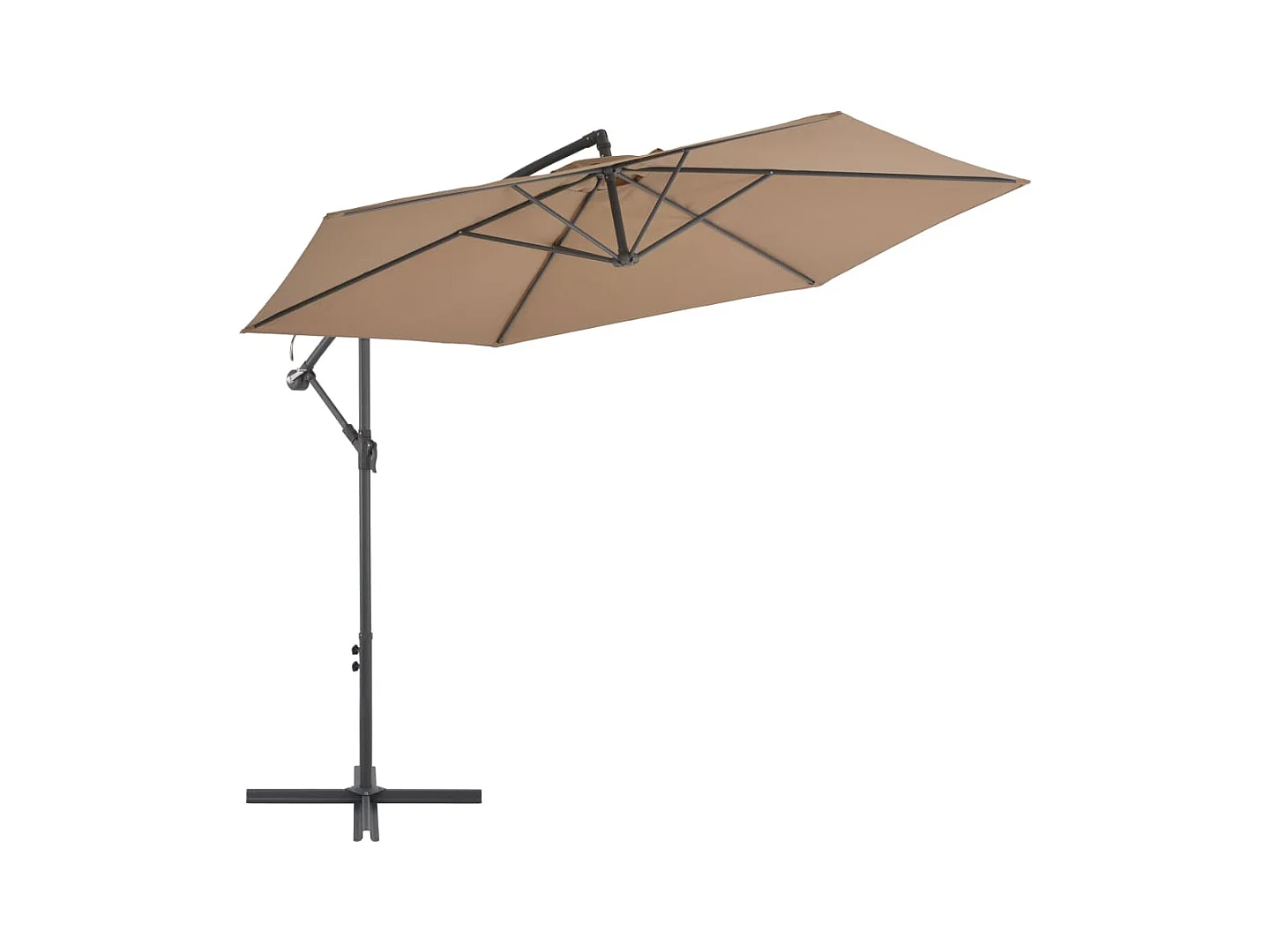 Kristine Marie  Parasol de jardin en porte-à-faux et poteau en aluminium taupe