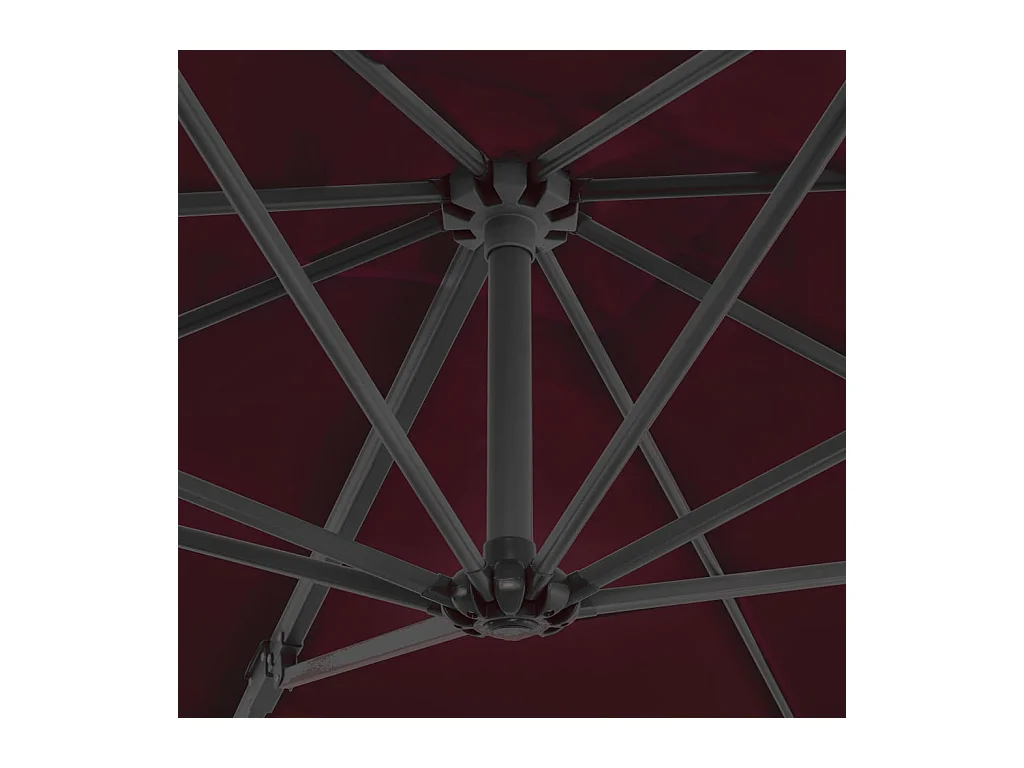 Liège  Parasol de jardin en porte-à-faux avec mât en aluminium