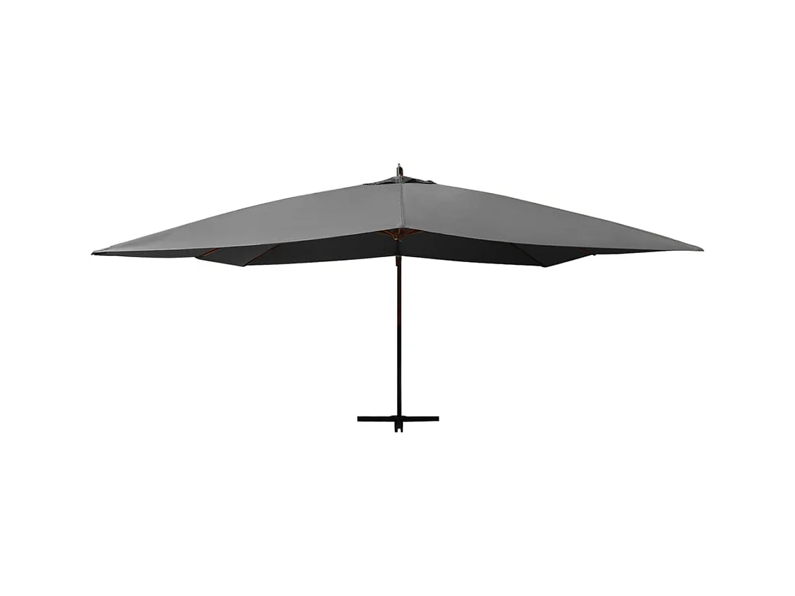 Tjerka  Parasol de jardin en porte-à-faux avec mât en bois anthracite