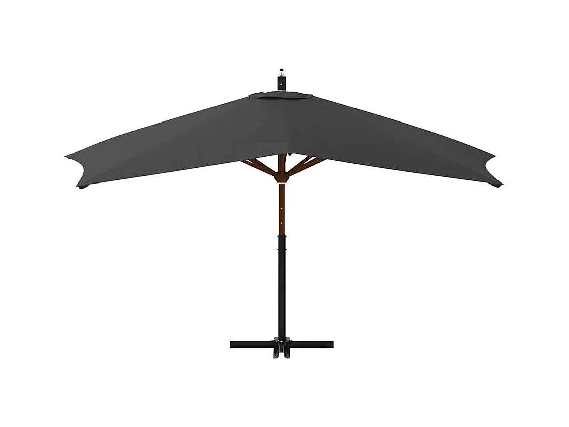 Tjerka  Parasol de jardin en porte-à-faux avec mât en bois anthracite