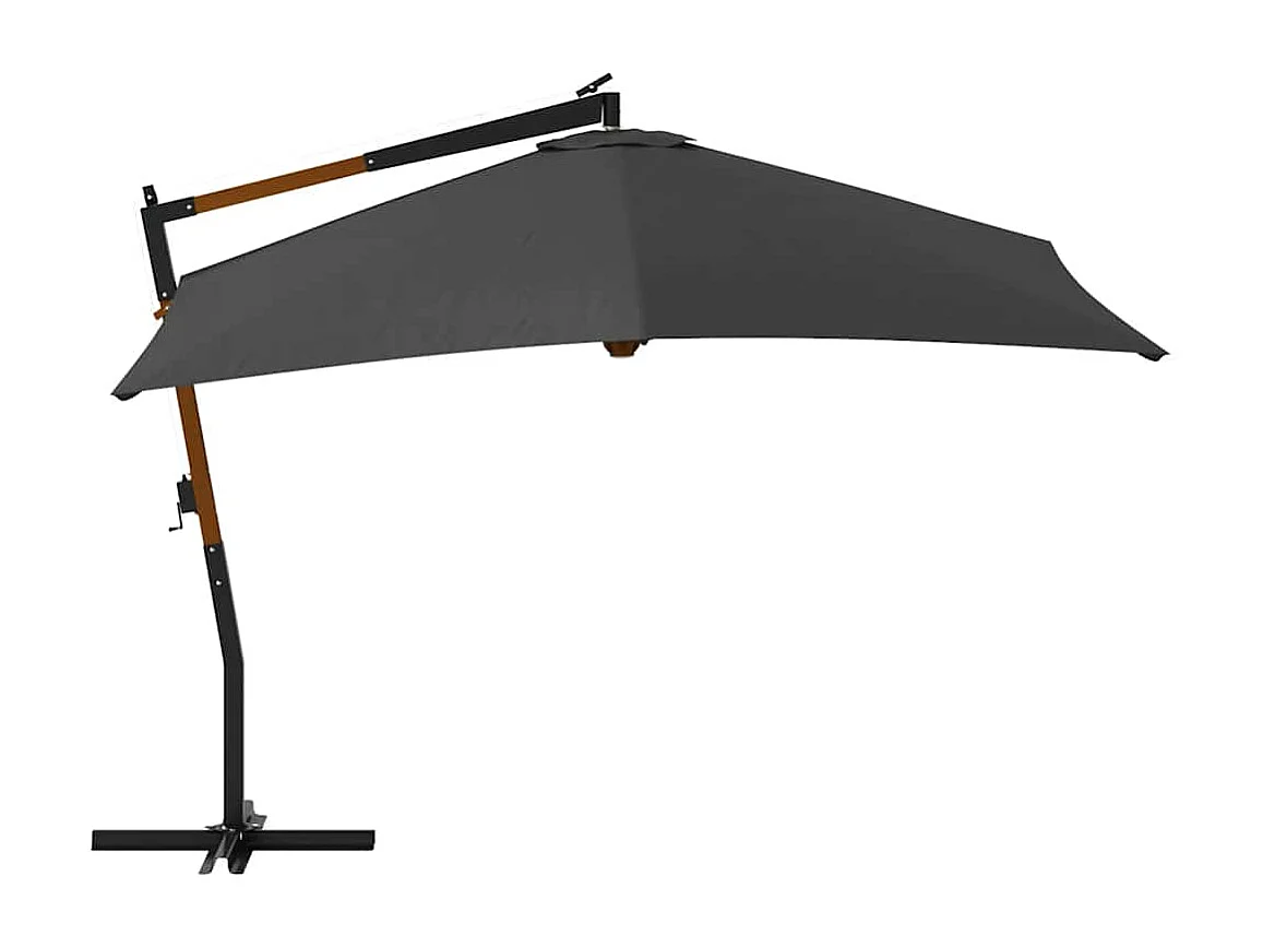 Tjerka  Zweefparasol met houten paal 400x300 cm antracietkleurig