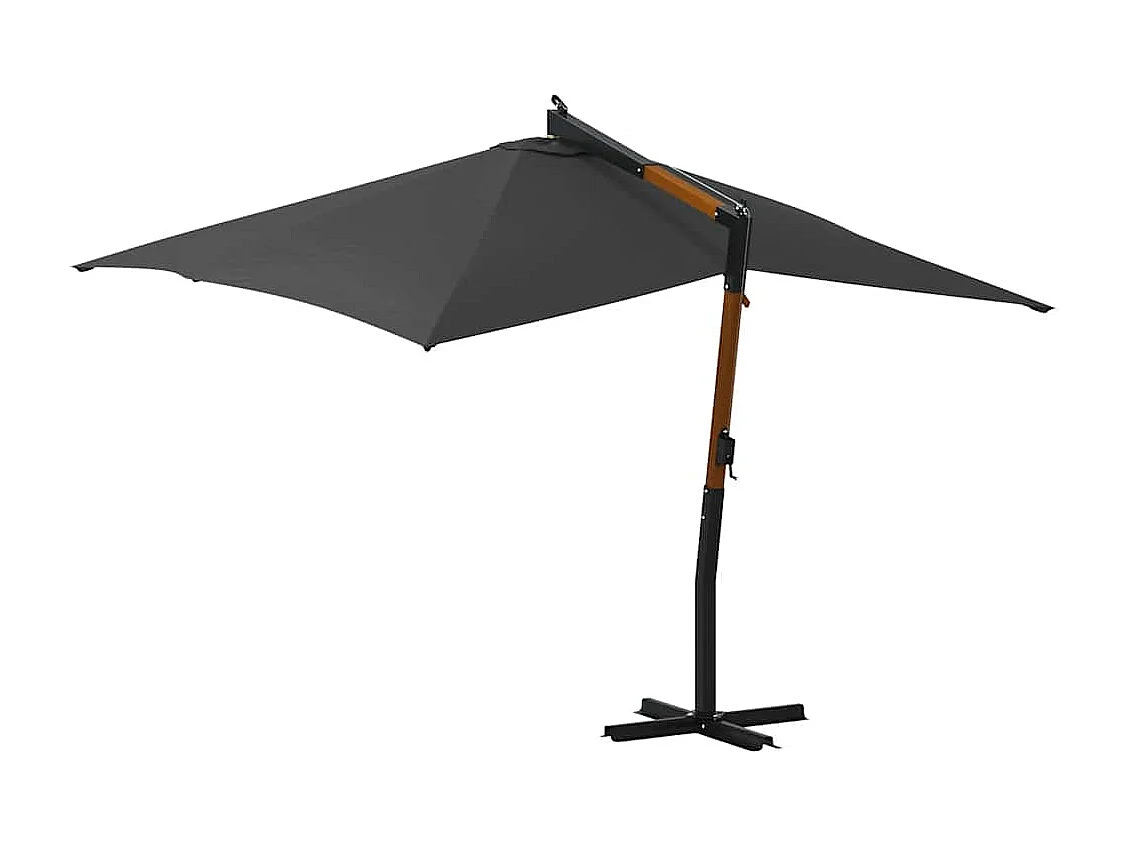 Tjerka  Zweefparasol met houten paal 400x300 cm antracietkleurig