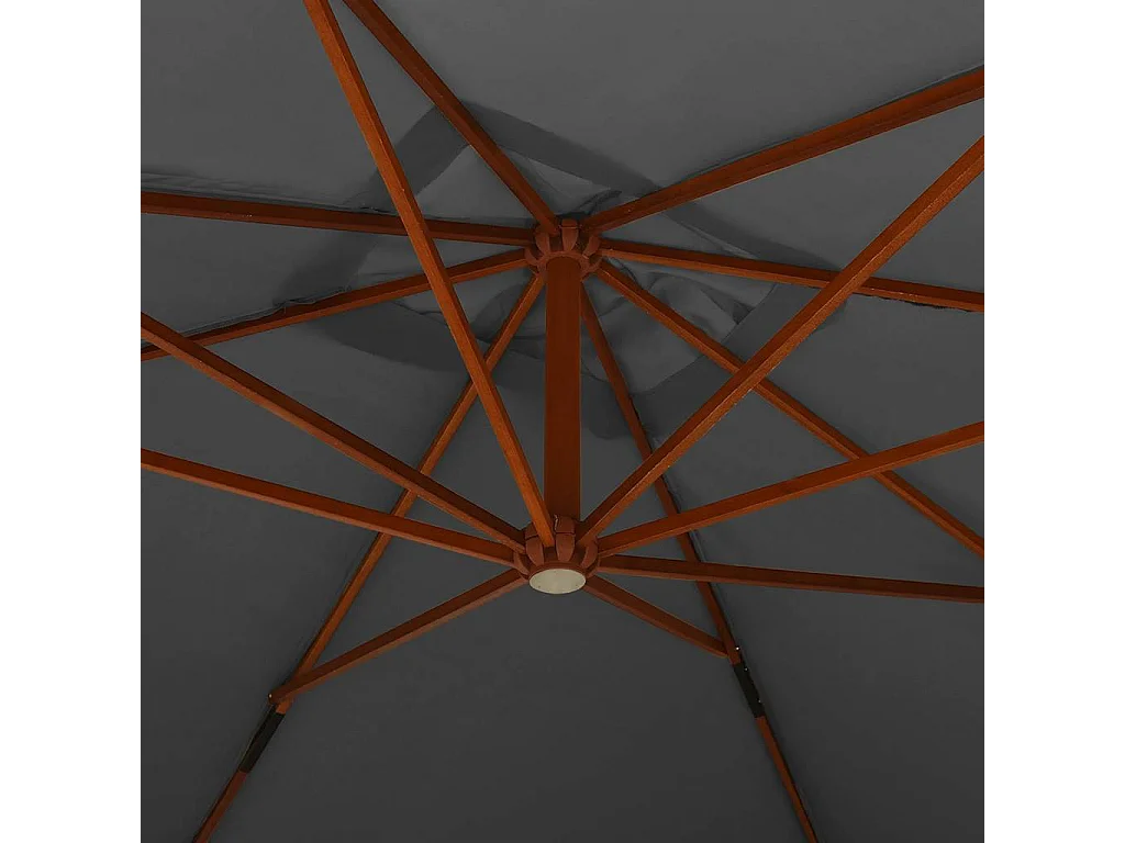 Tjerka  Zweefparasol met houten paal 400x300 cm antracietkleurig