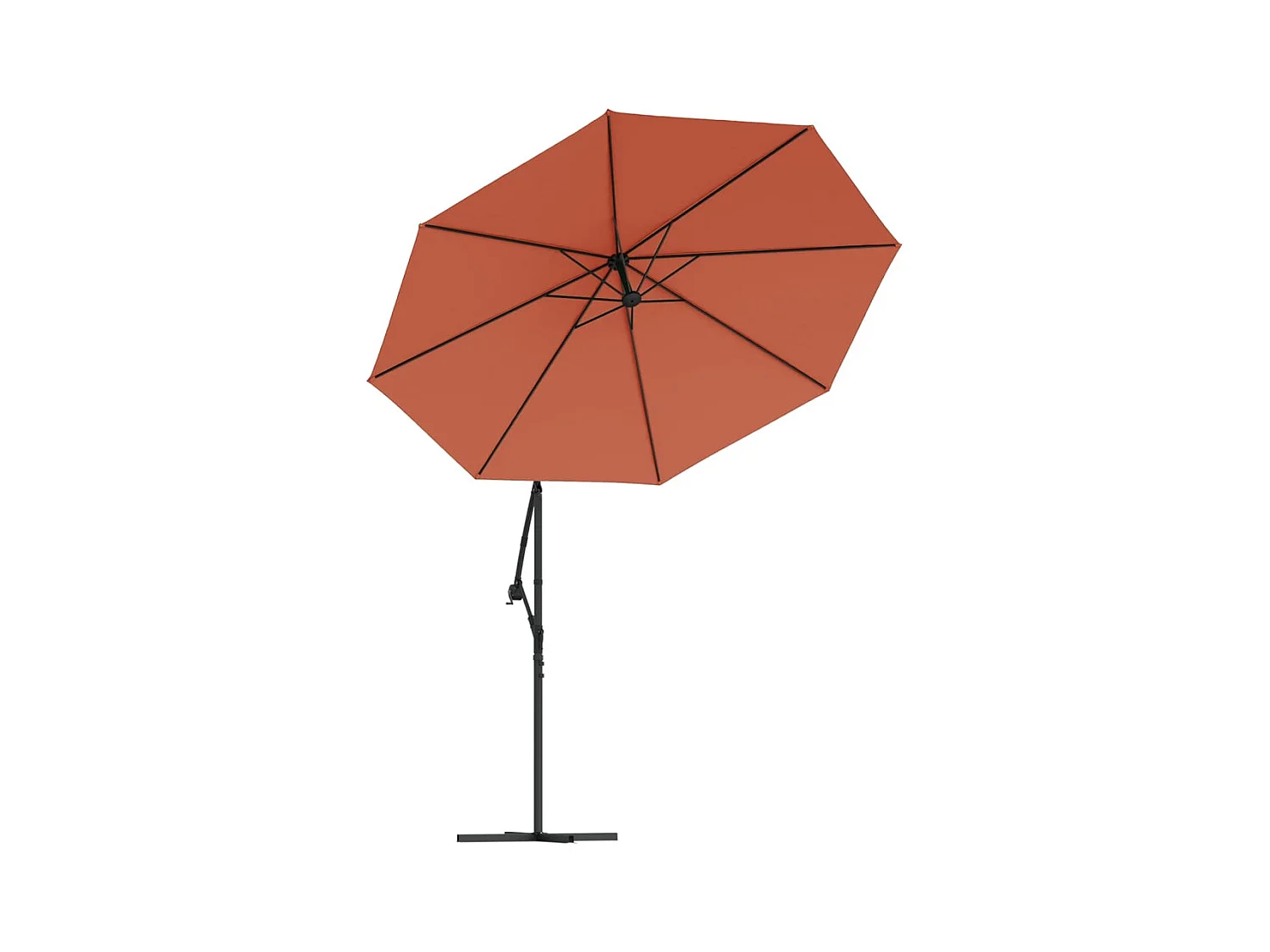 Carrickboy  Parasol de jardin en porte-à-faux et lumières LED mât en acier
