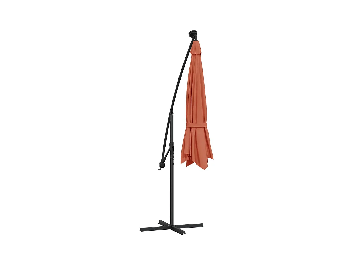 Carrickboy  Parasol de jardin en porte-à-faux et lumières LED mât en acier