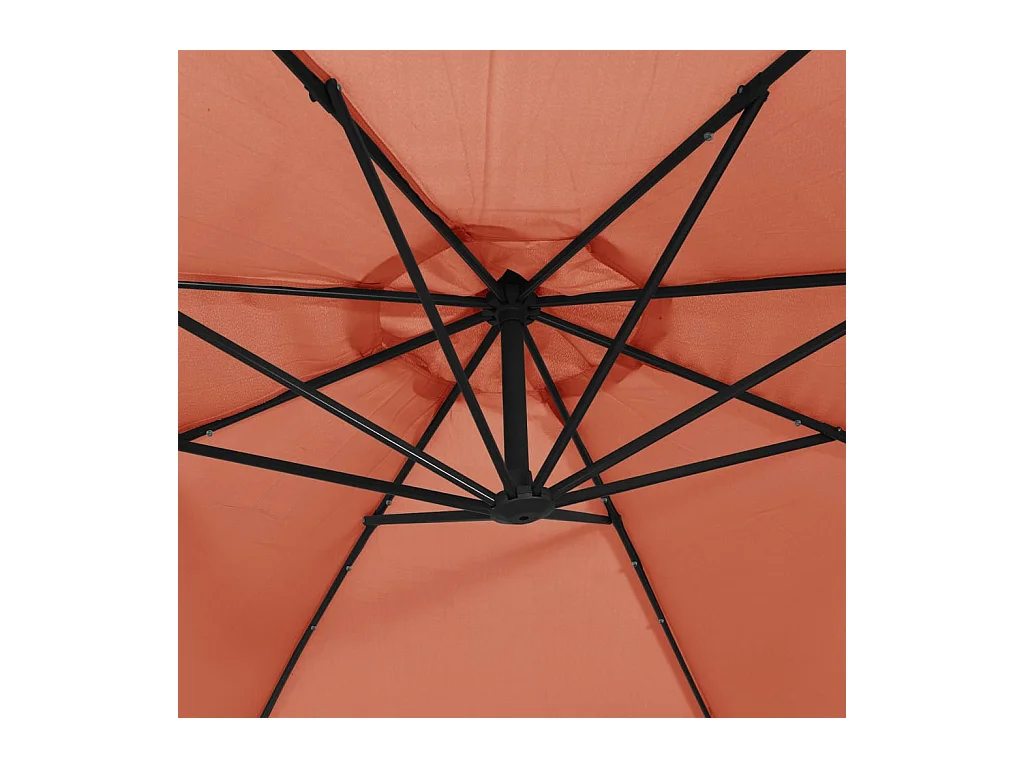 Carrickboy  Parasol de jardin en porte-à-faux et lumières LED mât en acier