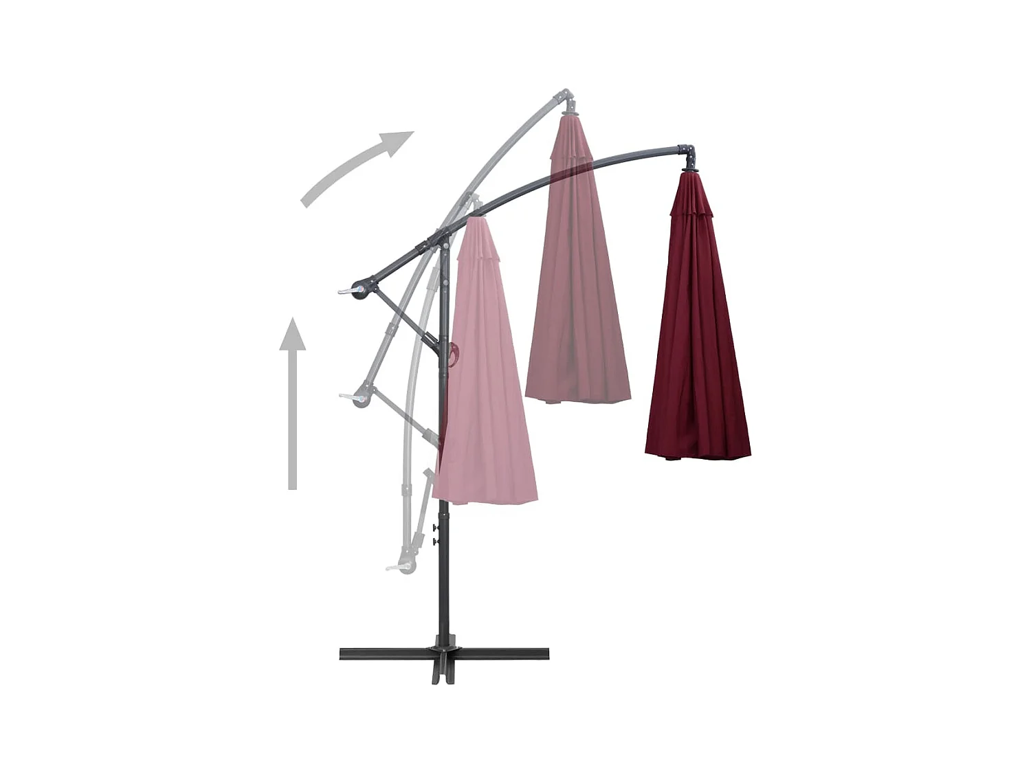 Lapua  Zweefparasol met aluminium paal 3 m bordeauxrood
