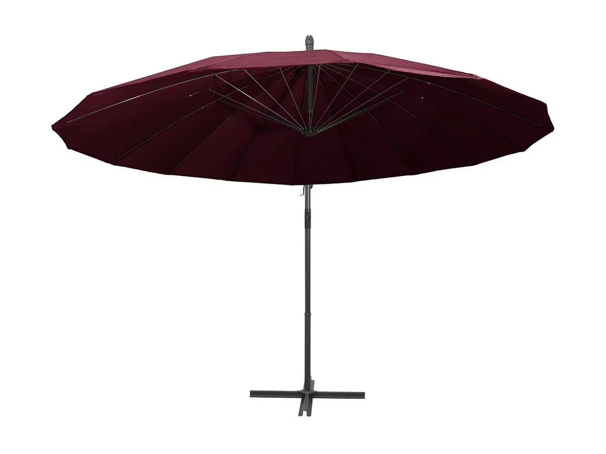 Lapua  Parasol suspendu avec poteau bordeaux 3 m