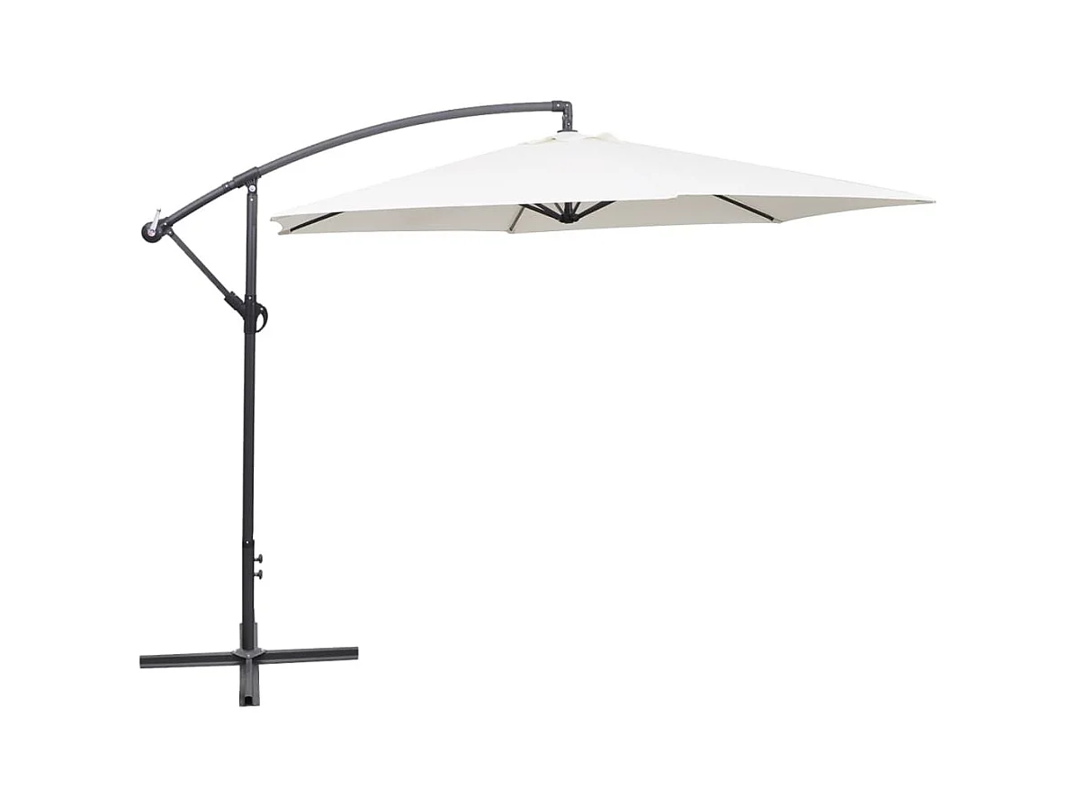 Kristine Marie  Parasol de jardin en porte-à-faux 3 m blanc sable
