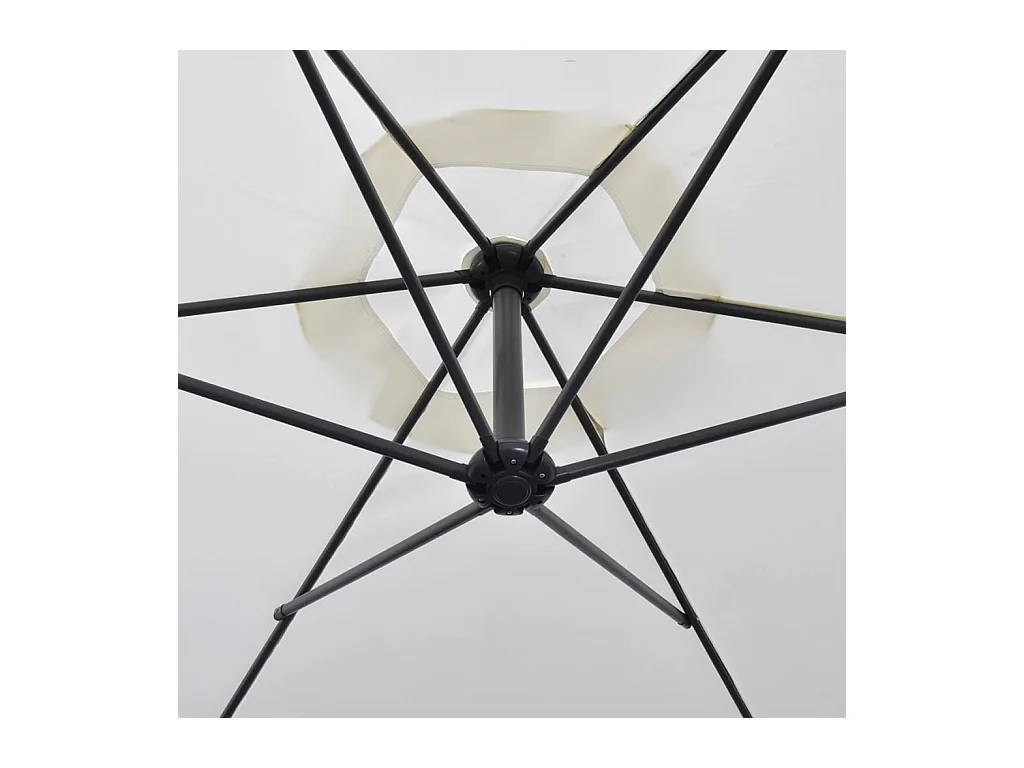 Kristine Marie  Parasol de jardin en porte-à-faux 3 m blanc sable