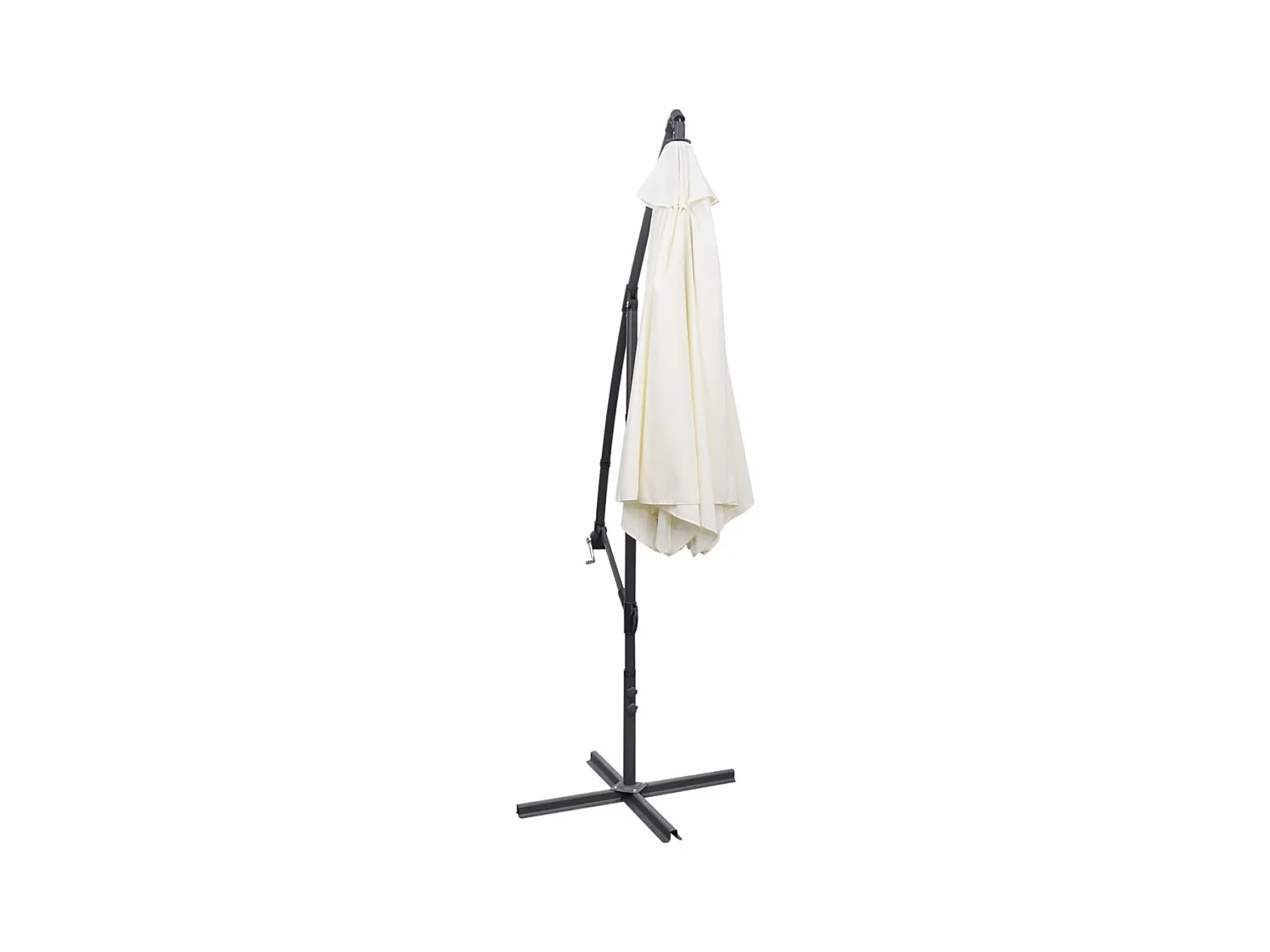 Kristine Marie  Parasol de jardin en porte-à-faux 3 m blanc sable