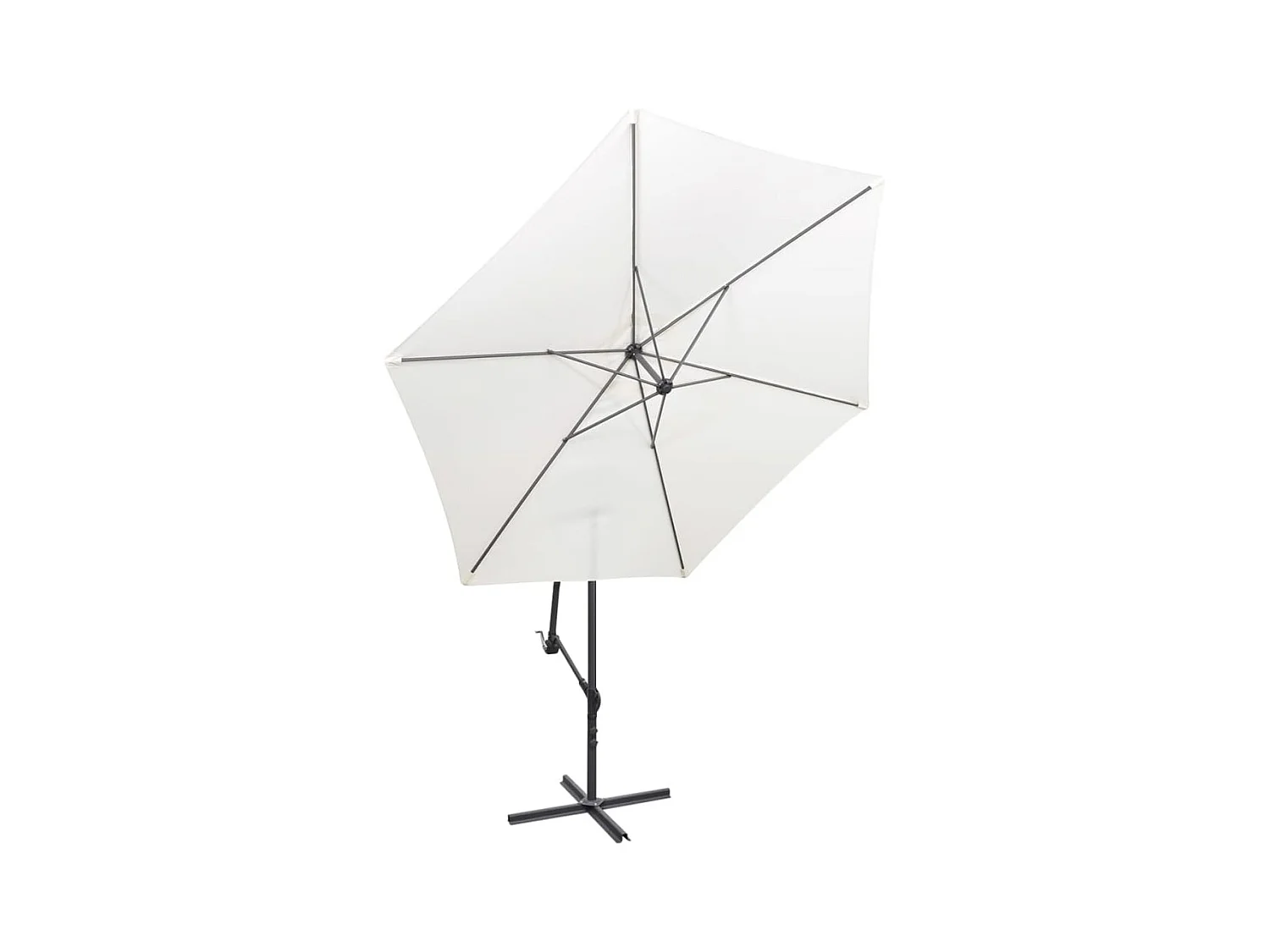 Kristine Marie  Parasol de jardin en porte-à-faux 3 m blanc sable