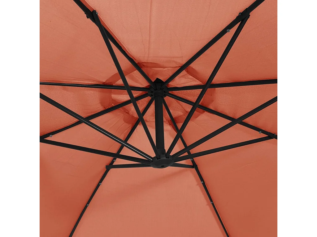 Carrickboy  Parasol de jardin en porte-à-faux avec lumières LED terre cuite