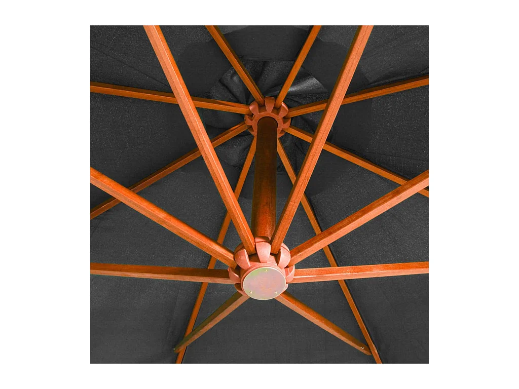 Gryndis  Zweefparasol met paal 3,5x2,9 m massief vurenhout antraciet