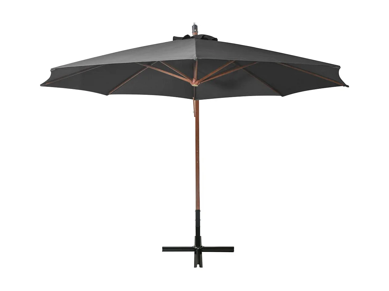 Gryndis  Zweefparasol met paal 3,5x2,9 m massief vurenhout antraciet