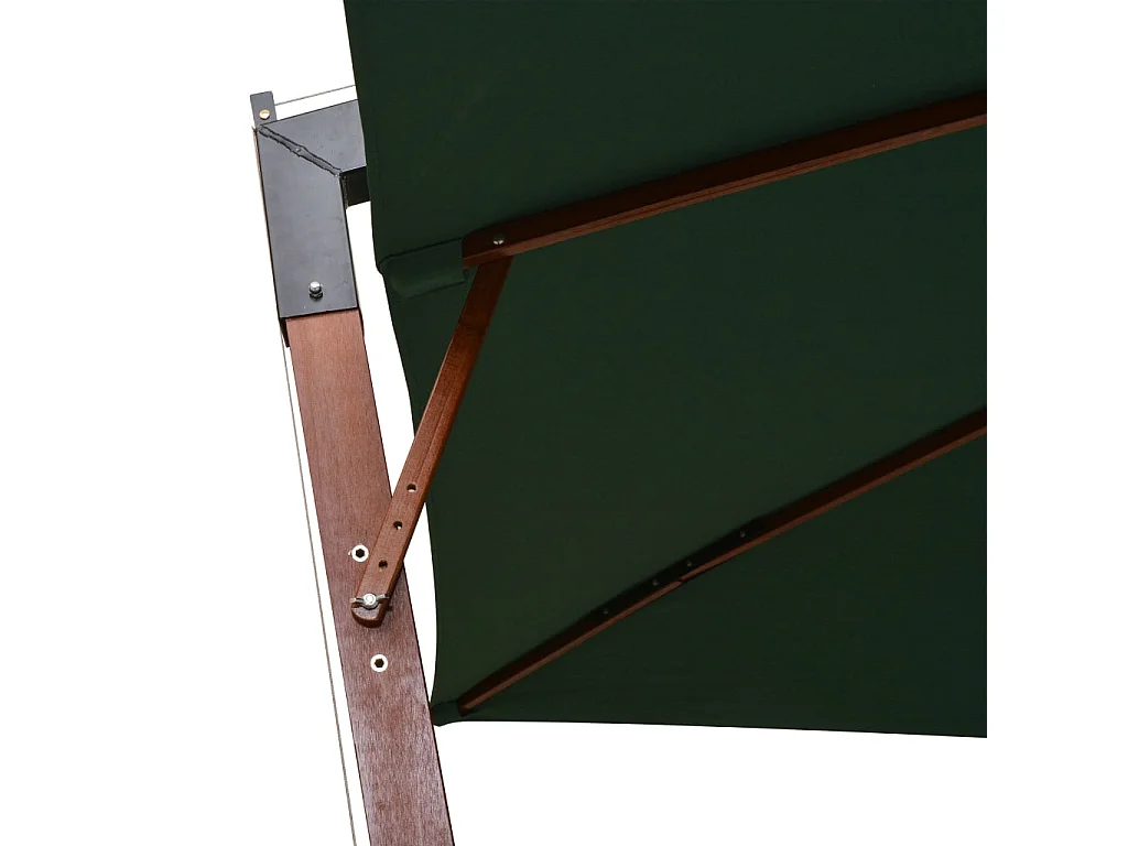Gryndis  Parasol suspendu avec poteau en bois 300x300 cm vert