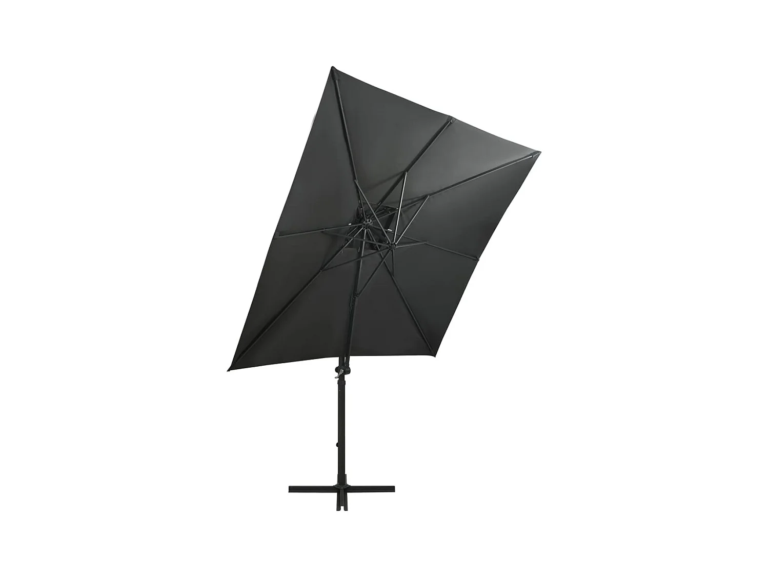 Remko  Zweefparasol met paal en LED-verlichting 250 cm antracietkleur