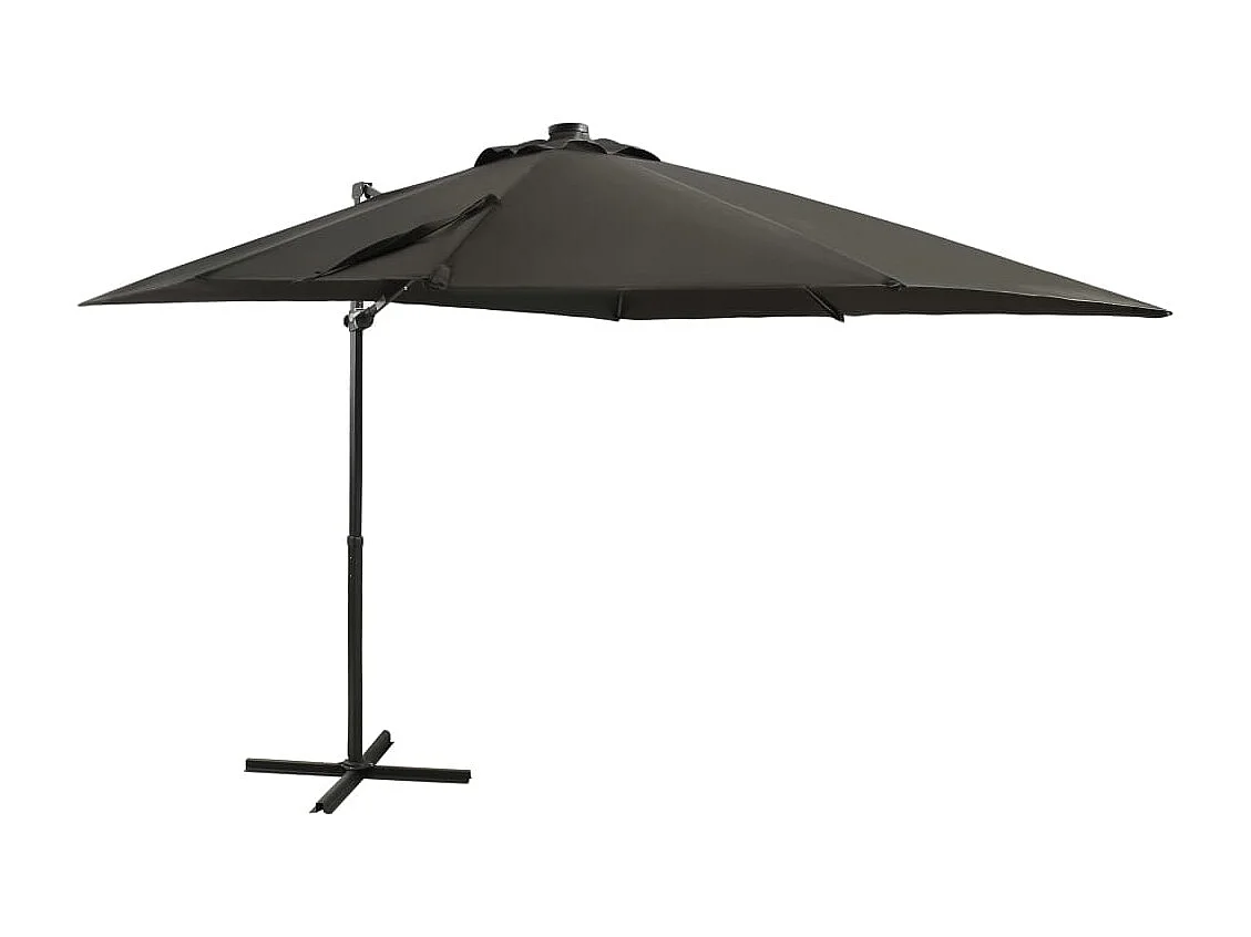 Remko  Zweefparasol met paal en LED-verlichting 250 cm antracietkleur