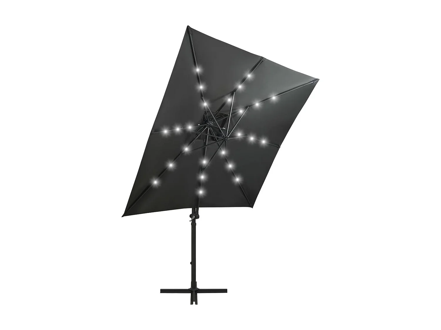 Remko  Zweefparasol met paal en LED-verlichting 250 cm antracietkleur