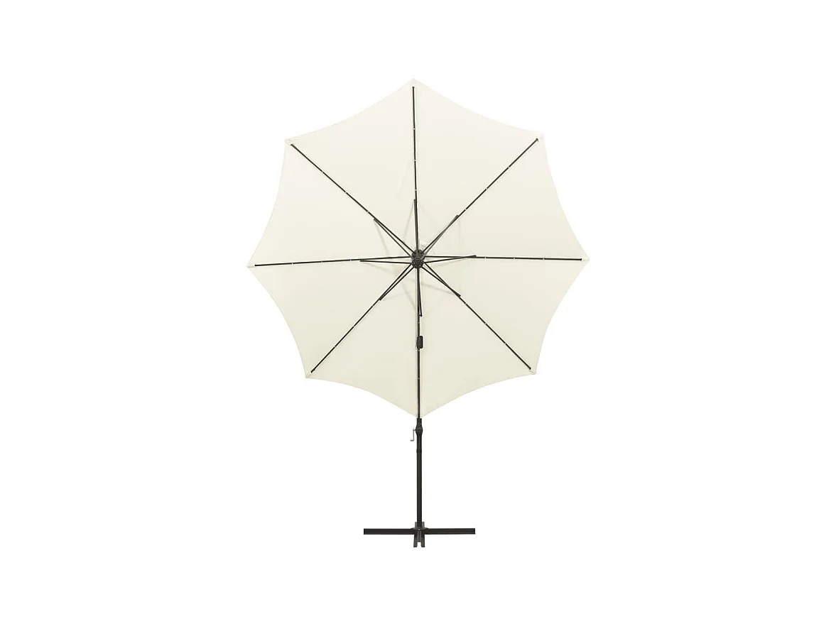 Ekin  Zweefparasol met paal en LED-verlichting 300 cm zandkleurig