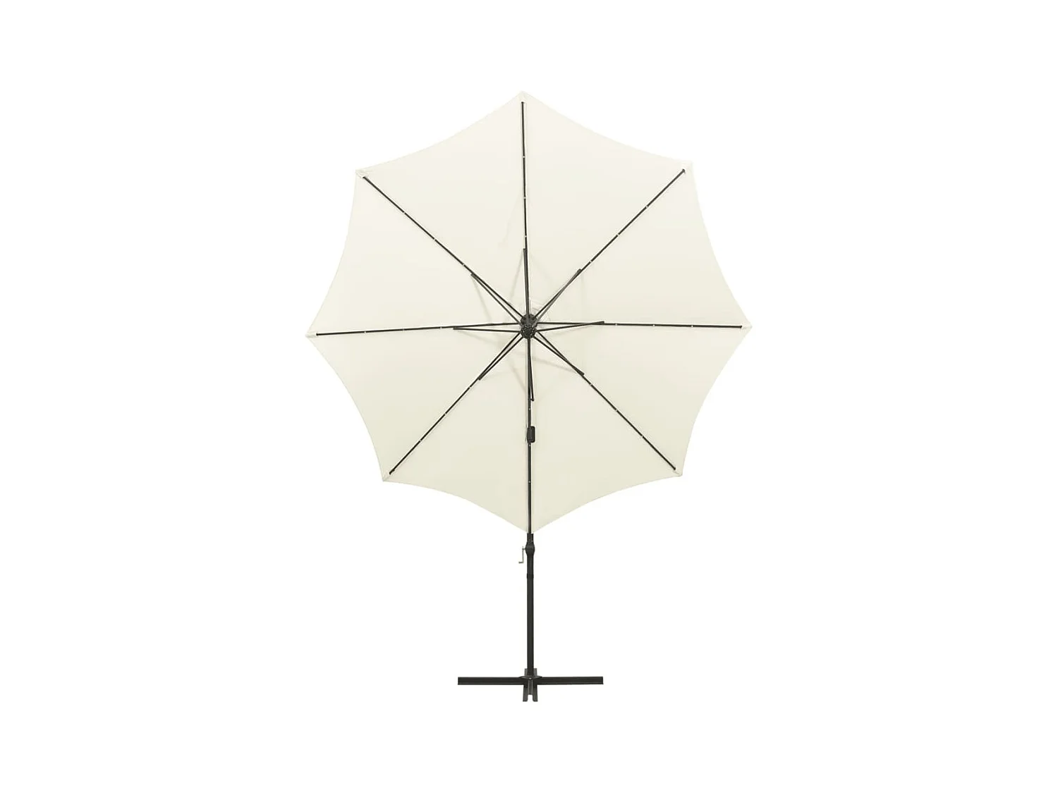 Ekin  Zweefparasol met paal en LED-verlichting 300 cm zandkleurig
