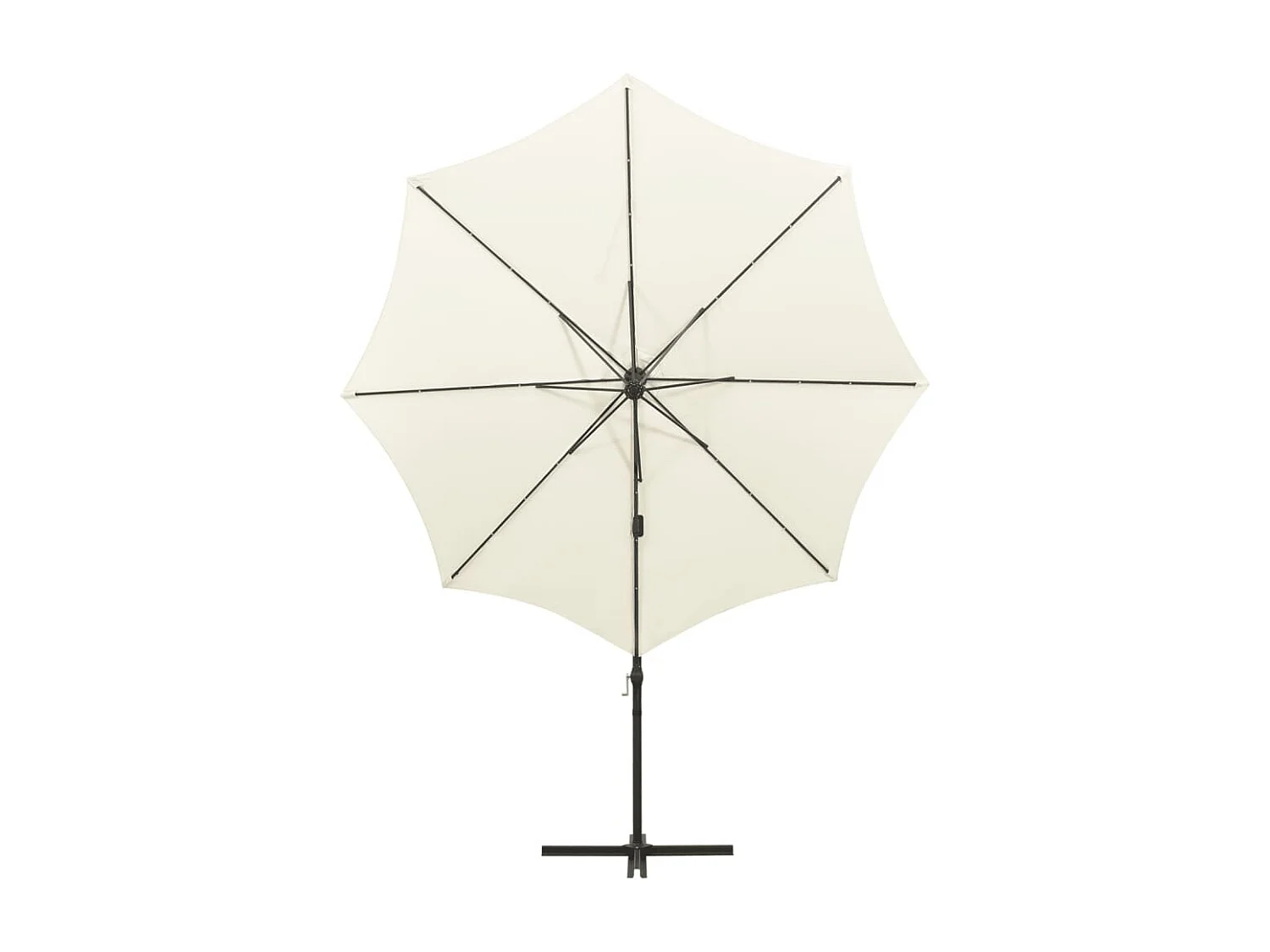 Ekin  Zweefparasol met paal en LED-verlichting 300 cm zandkleurig