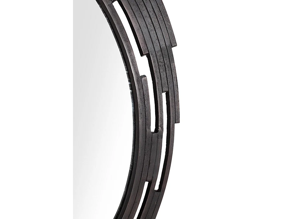 Miroir en métal, support en MDF, 90 cm, style contemporain élégant - 90 x 90 x 2