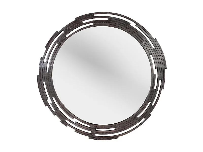 Miroir rond avec cadre plat en métal