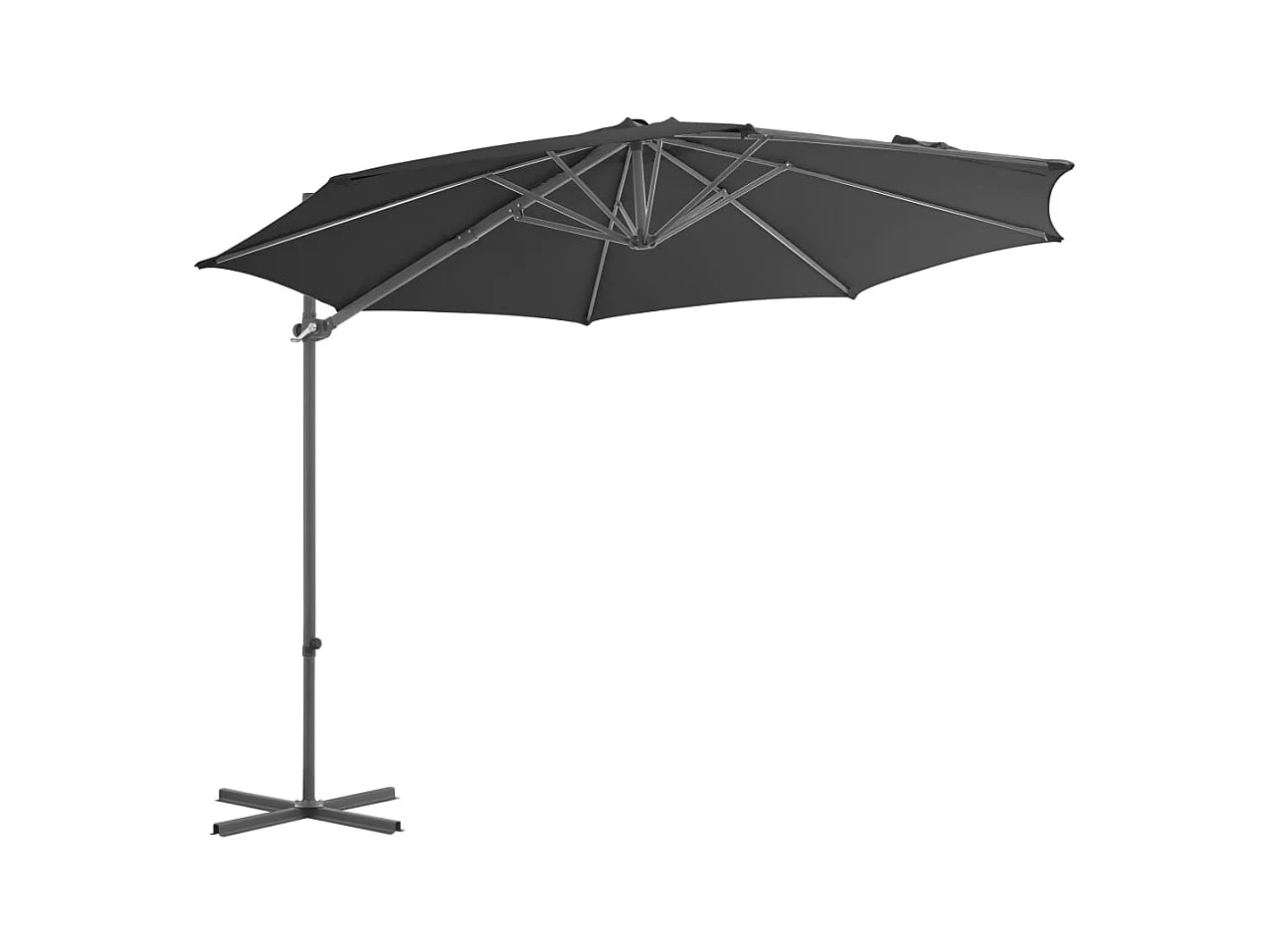 Forest Park  Parasol de jardin en porte-à-faux avec mât en acier anthracite