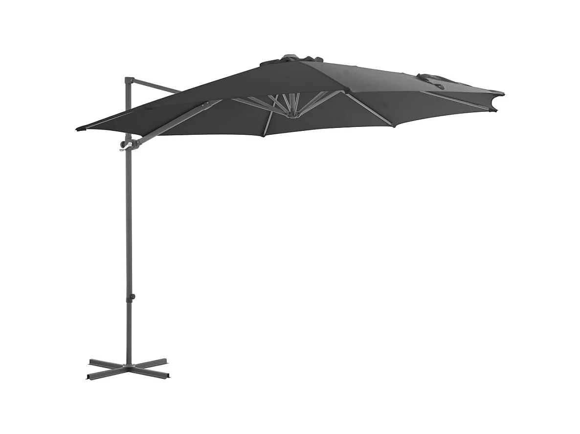 Forest Park  Parasol de jardin en porte-à-faux avec mât en acier anthracite