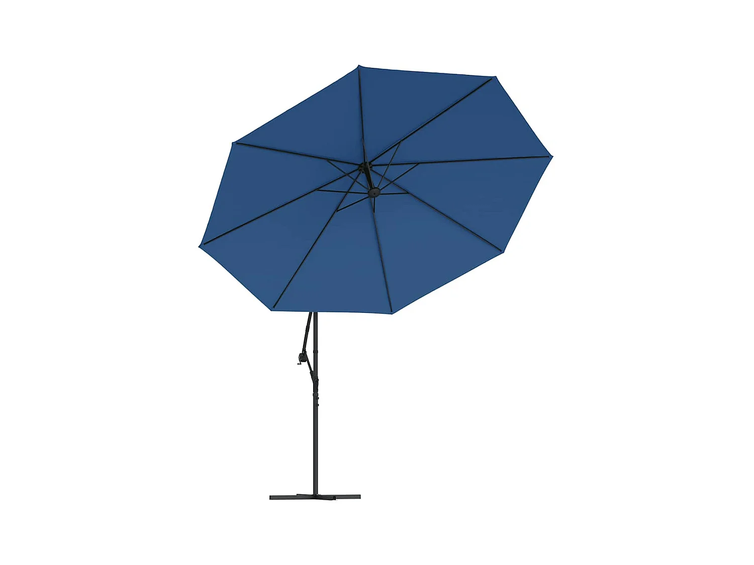 Jake Dean  Parasol de jardin en porte-à-faux avec mât en aluminium bleu