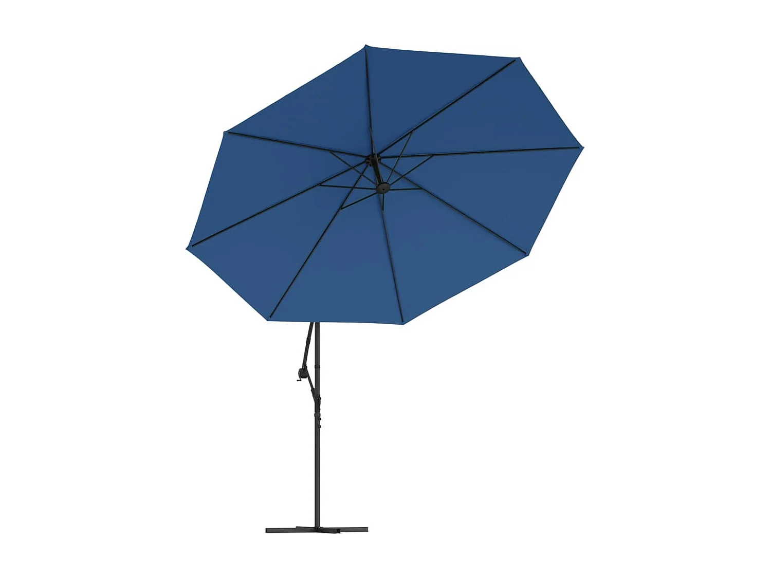 Jake Dean  Parasol de jardin en porte-à-faux avec mât en aluminium bleu
