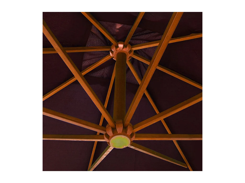 Gryndis  Zweefparasol met paal 3x3 m massief vurenhout bordeauxrood