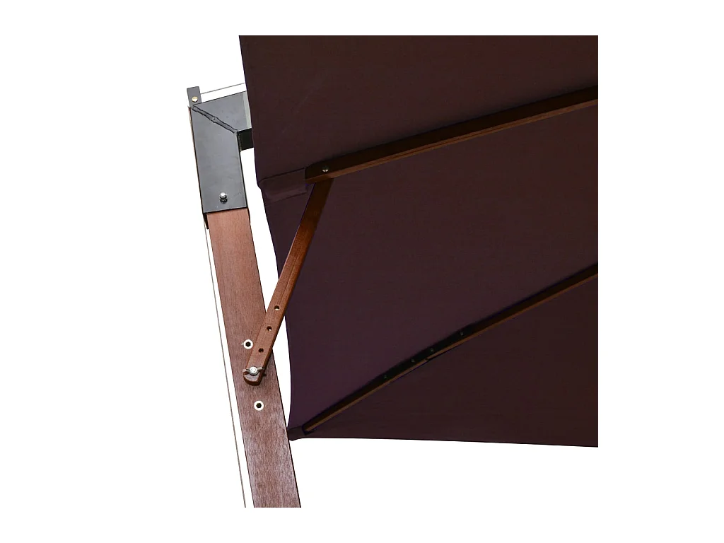 Gryndis  Zweefparasol met paal 3x3 m massief vurenhout bordeauxrood